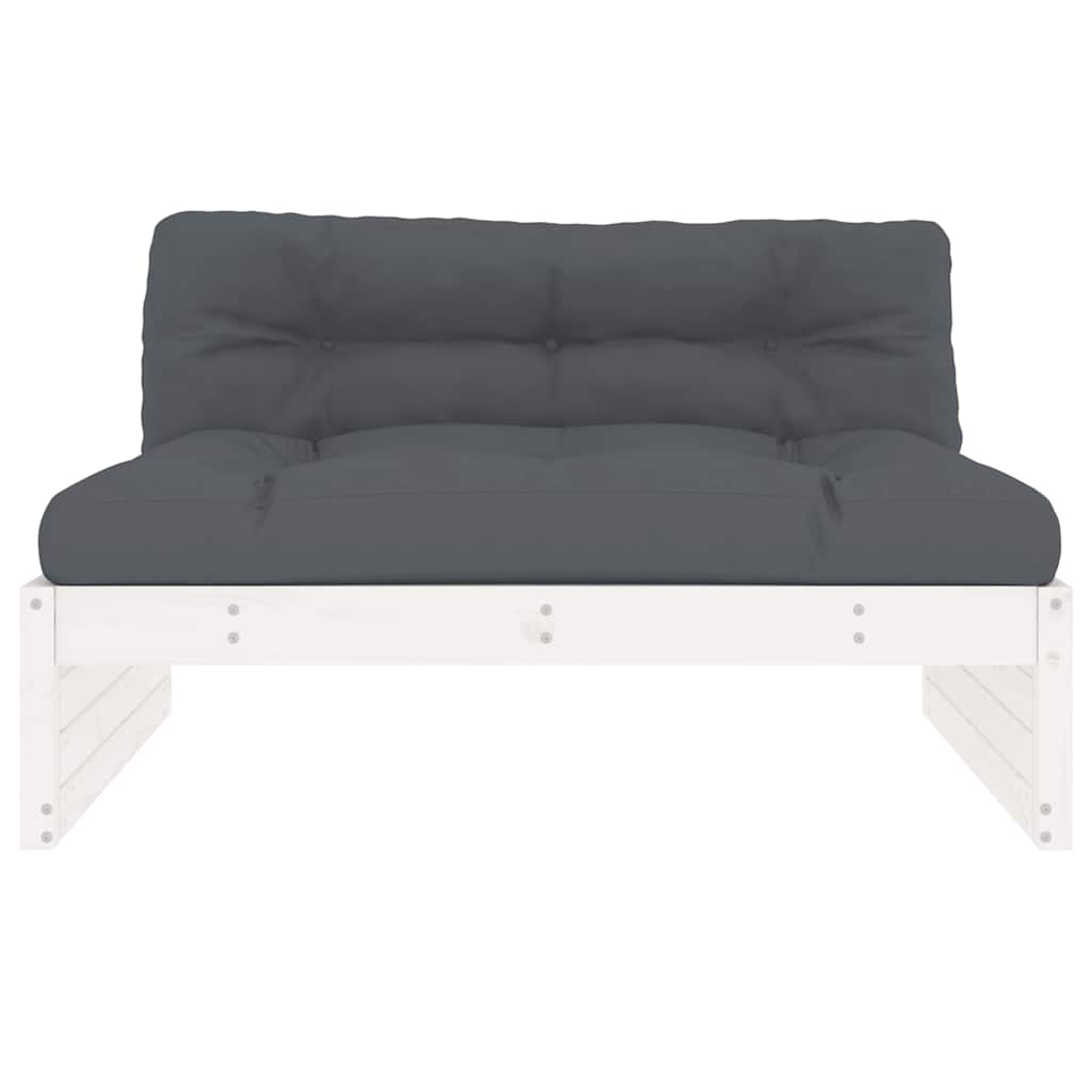vidaXL Canapea de mijloc, 120x80 cm, alb, lemn masiv de pin vidaXL Canapea de mijloc, 120x80 cm, alb, lemn masiv de pin
