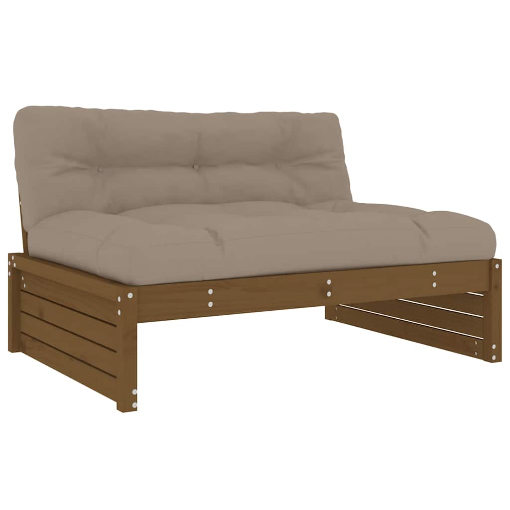 vidaXL Canapea de mijloc, 120x80 cm, maro miere, lemn masiv de pin