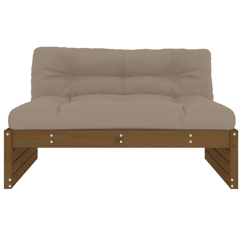 vidaXL Canapea de mijloc, 120x80 cm, maro miere, lemn masiv de pin