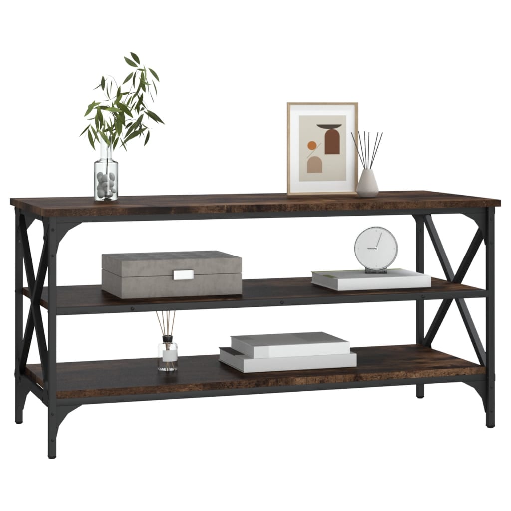 vidaXL Comodă TV, stejar fumuriu, 100x40x50 cm, lemn prelucrat