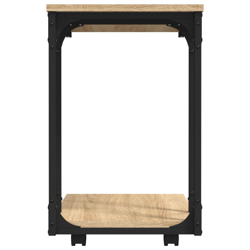 vidaXL Masă laterală cu roți stejar sonoma 50x35x55,5cm lemn prelucrat vidaXL Masă laterală cu roți stejar sonoma 50x35x55,5cm lemn prelucrat