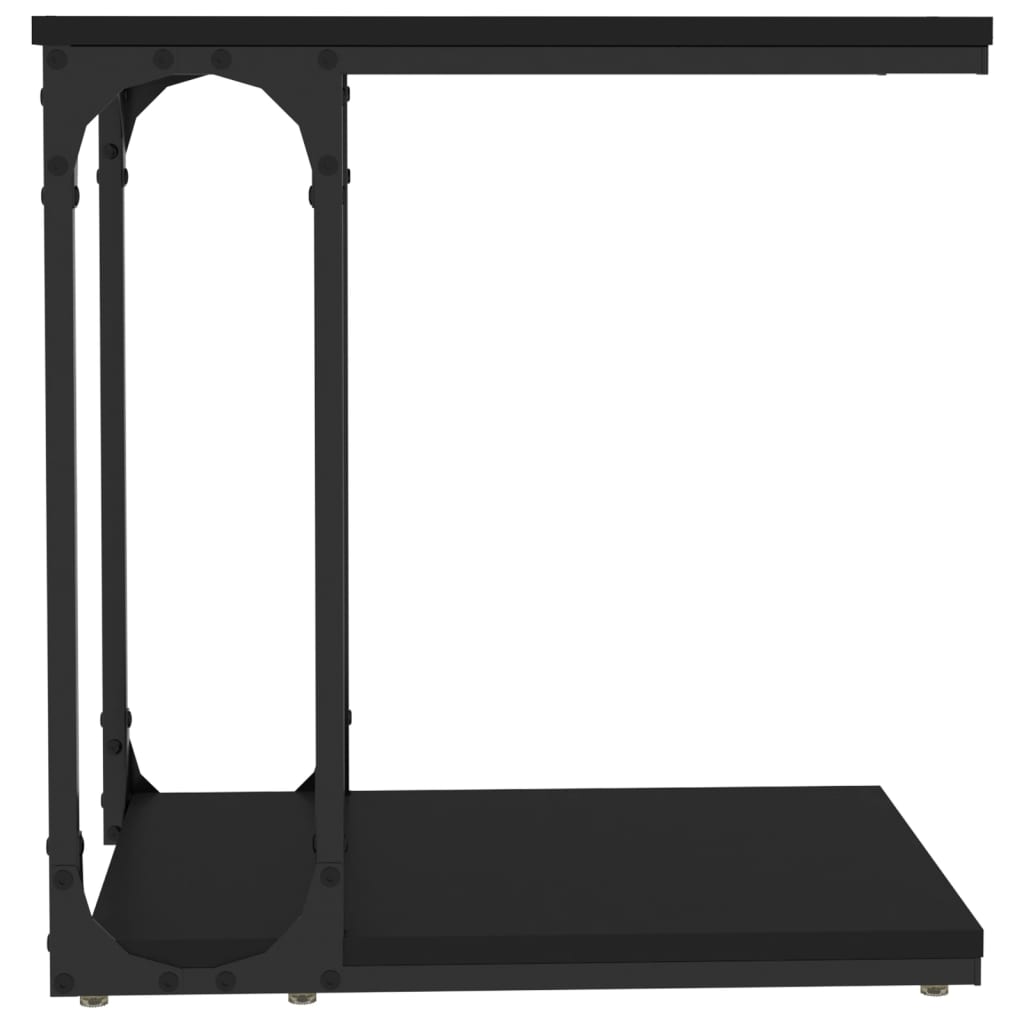 vidaXL Masă laterală, negru, 50x35x52 cm, lemn compozit vidaXL Masă laterală, negru, 50x35x52 cm, lemn compozit