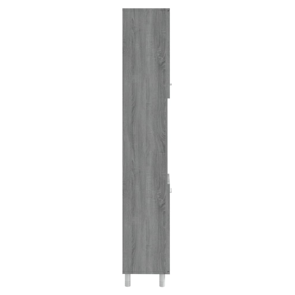 vidaXL Dulap de baie, gri sonoma, 30x30x179 cm, lemn prelucrat