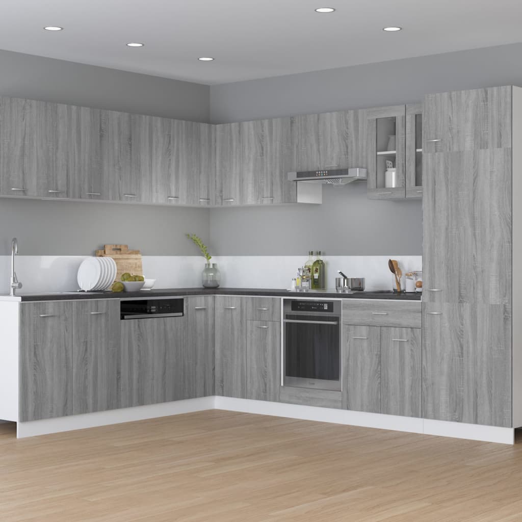 vidaXL Dulap pentru cuptor "Riga", gri sonoma, 60x46x81,5 cm,