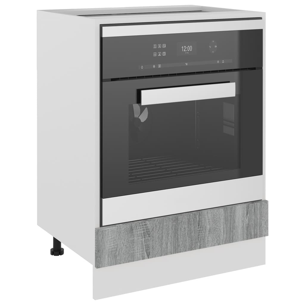 vidaXL Dulap pentru cuptor "Riga", gri sonoma, 60x46x81,5 cm,