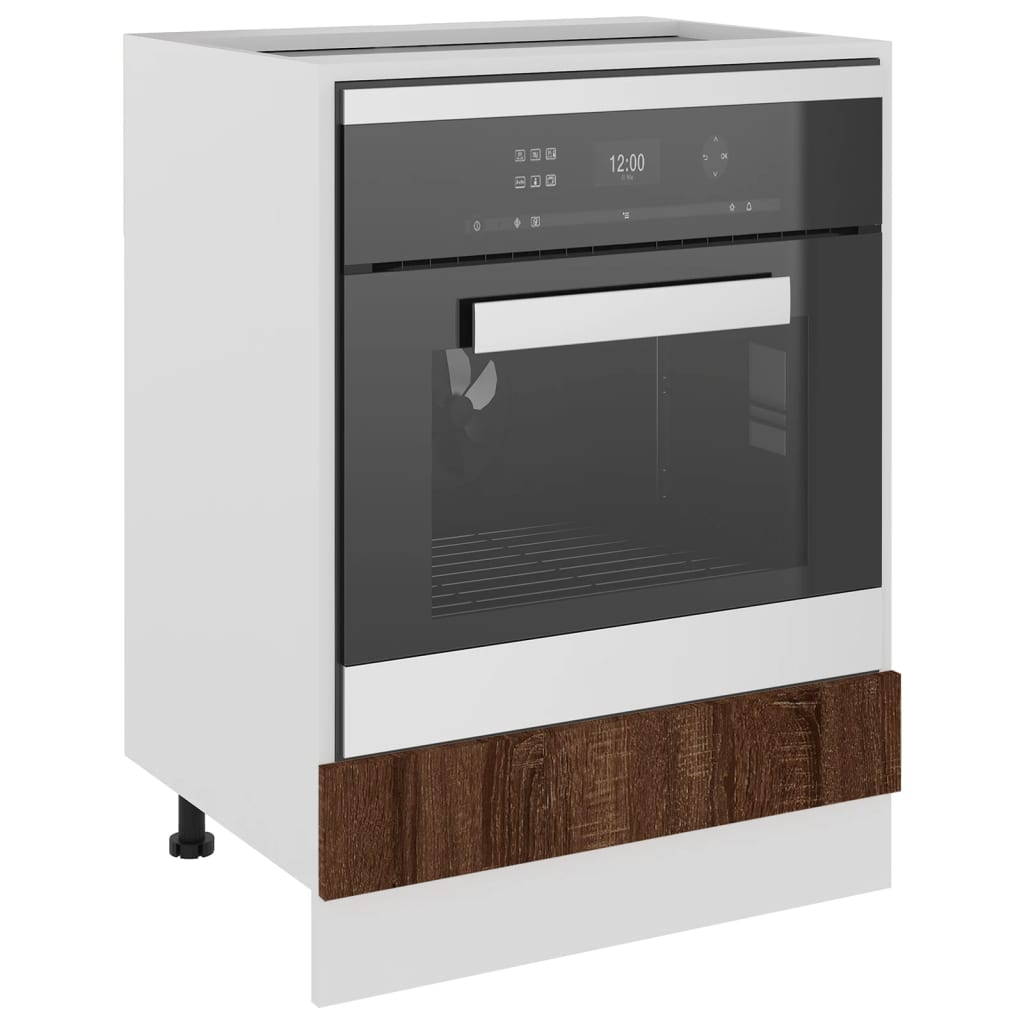 vidaXL Dulap pentru cuptor "Riga", stejar maro, 60x46x81,5 cm,