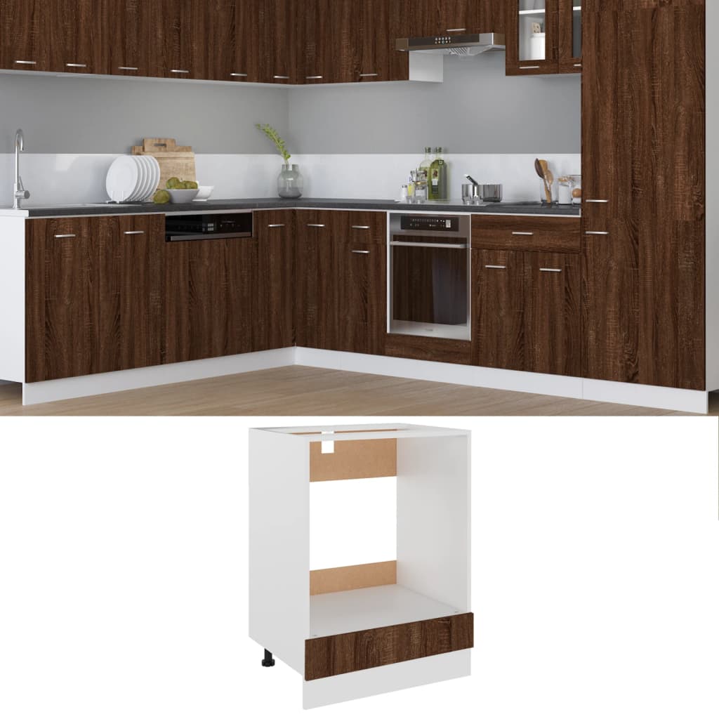 vidaXL Dulap pentru cuptor "Riga", stejar maro, 60x46x81,5 cm,