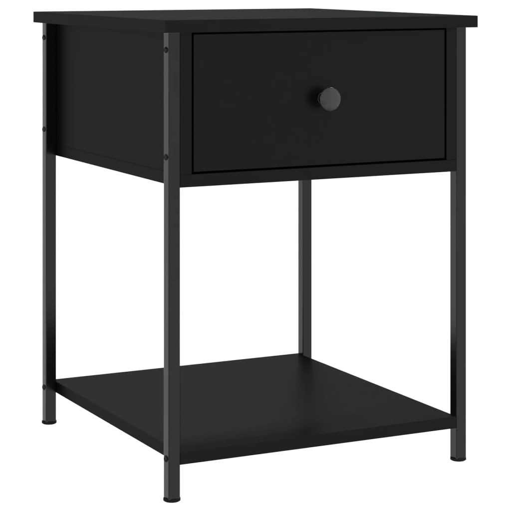 vidaXL Noptiere, 2 buc., negru, 44x45x58 cm, lemn compozit