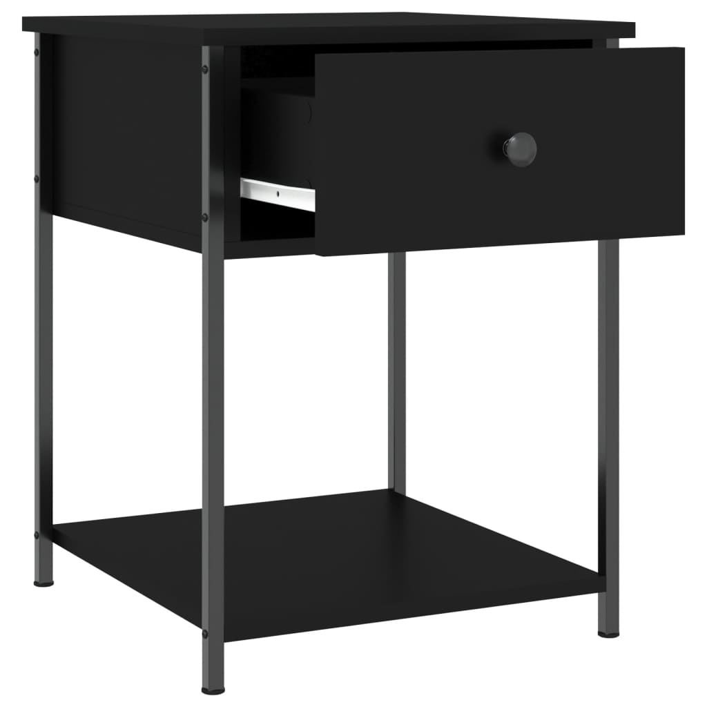 vidaXL Noptiere, 2 buc., negru, 44x45x58 cm, lemn compozit