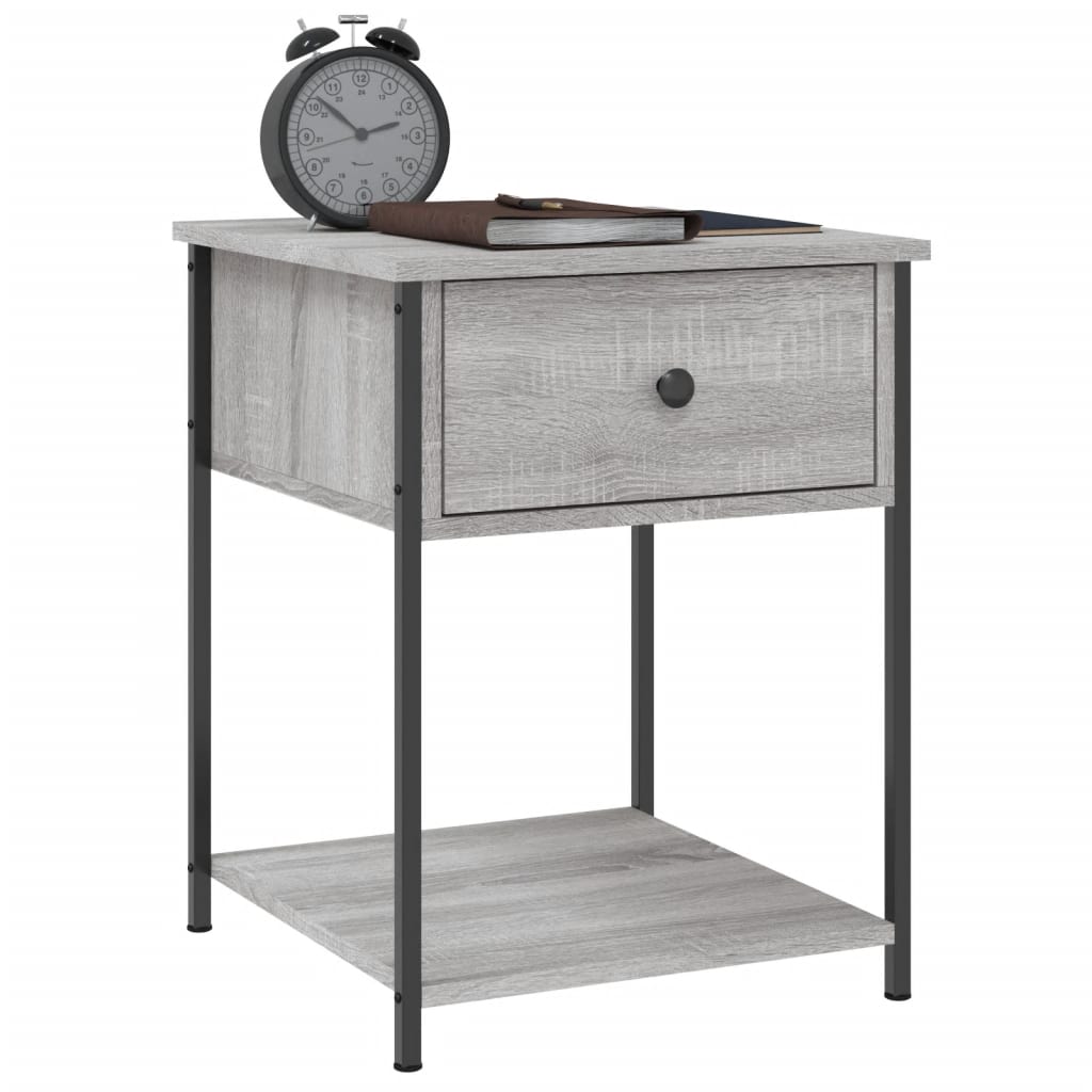 vidaXL Noptiere, 2 buc., gri sonoma, 44x45x58 cm, lemn prelucrat vidaXL Noptiere, 2 buc., gri sonoma, 44x45x58 cm, lemn prelucrat