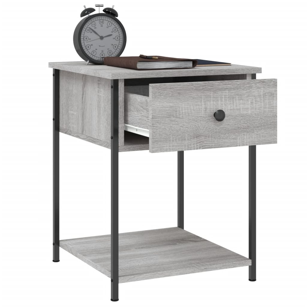 vidaXL Noptiere, 2 buc., gri sonoma, 44x45x58 cm, lemn prelucrat vidaXL Noptiere, 2 buc., gri sonoma, 44x45x58 cm, lemn prelucrat