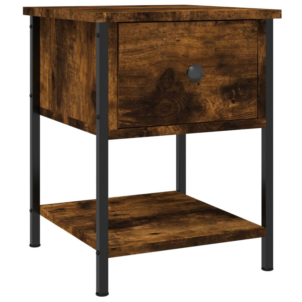 vidaXL Noptiere, 2 buc., stejar fumuriu, 34x35,5x45 cm, lemn compozit