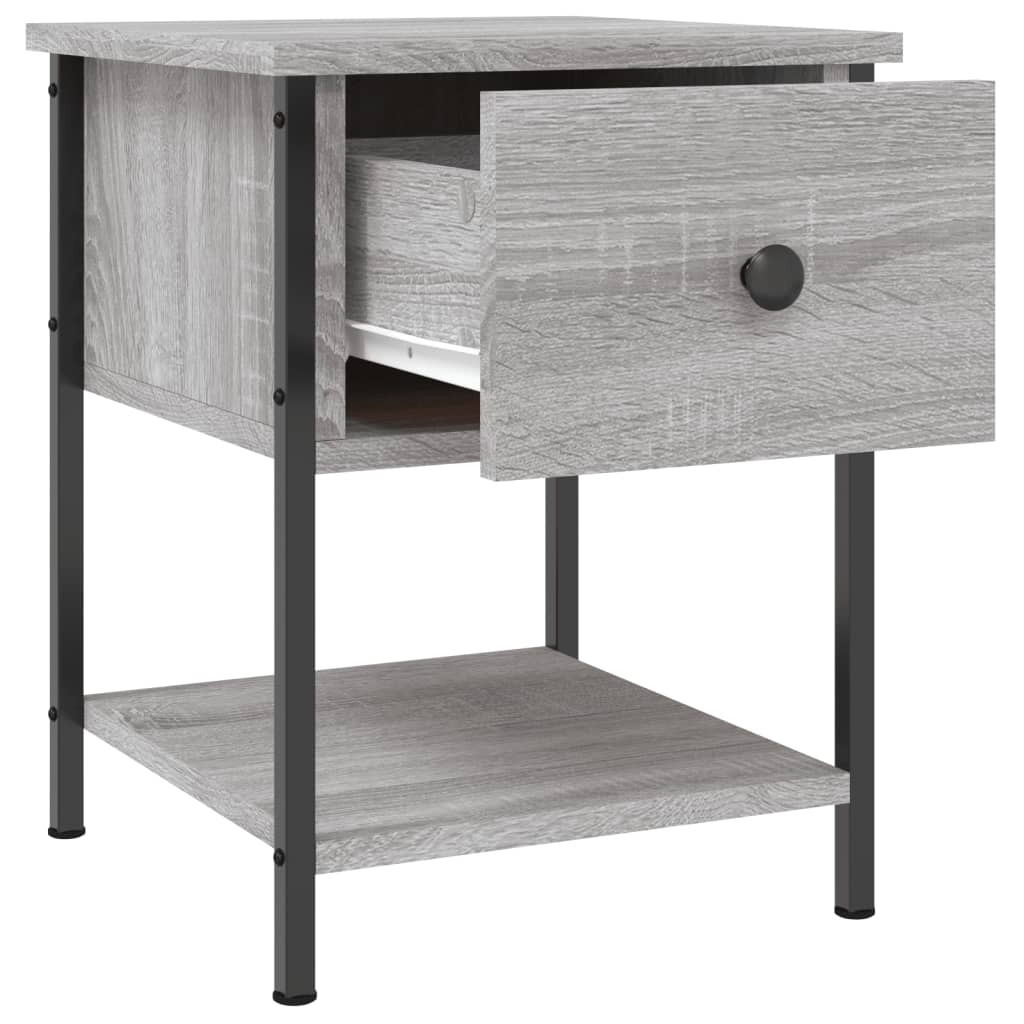 vidaXL Noptiere, 2 buc., gri sonoma, 34x35,5x45 cm, lemn compozit vidaXL Noptiere, 2 buc., gri sonoma, 34x35,5x45 cm, lemn compozit