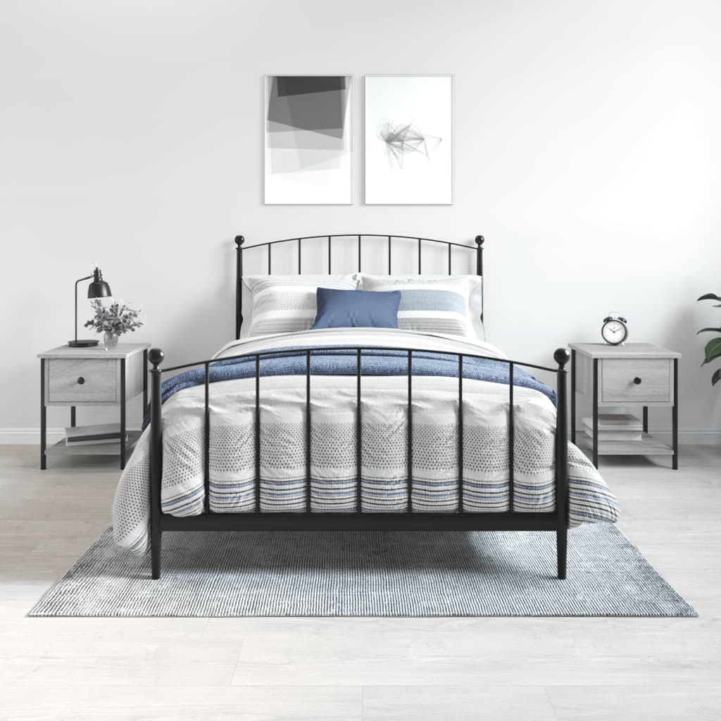 vidaXL Noptiere, 2 buc., gri sonoma, 34x35,5x45 cm, lemn compozit vidaXL Noptiere, 2 buc., gri sonoma, 34x35,5x45 cm, lemn compozit