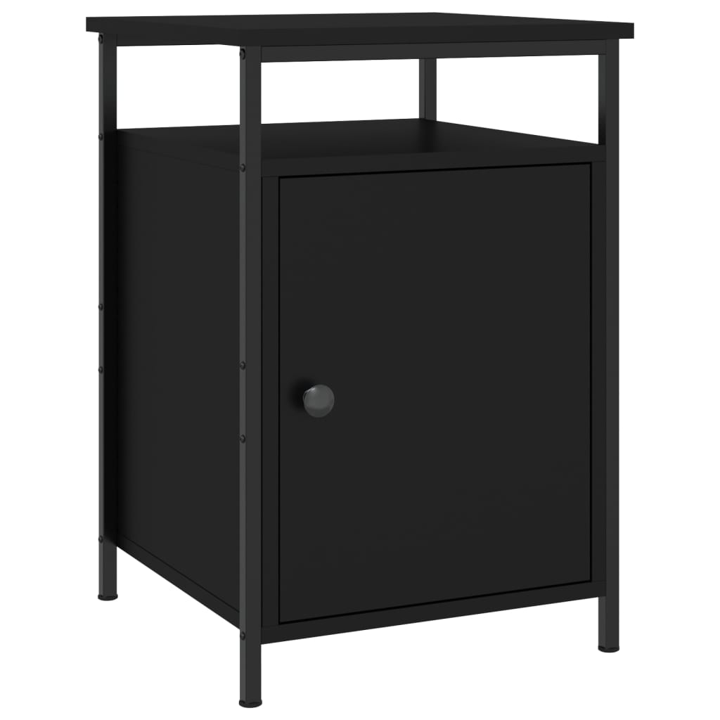 vidaXL Noptiere, 2 buc., negru, 40x42x60 cm, lemn prelucrat vidaXL Noptiere, 2 buc., negru, 40x42x60 cm, lemn prelucrat