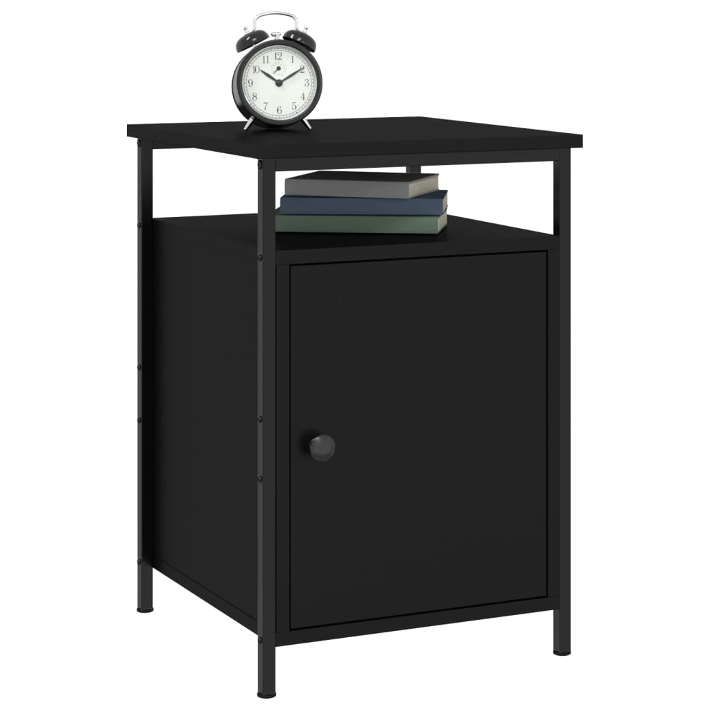 vidaXL Noptiere, 2 buc., negru, 40x42x60 cm, lemn prelucrat vidaXL Noptiere, 2 buc., negru, 40x42x60 cm, lemn prelucrat