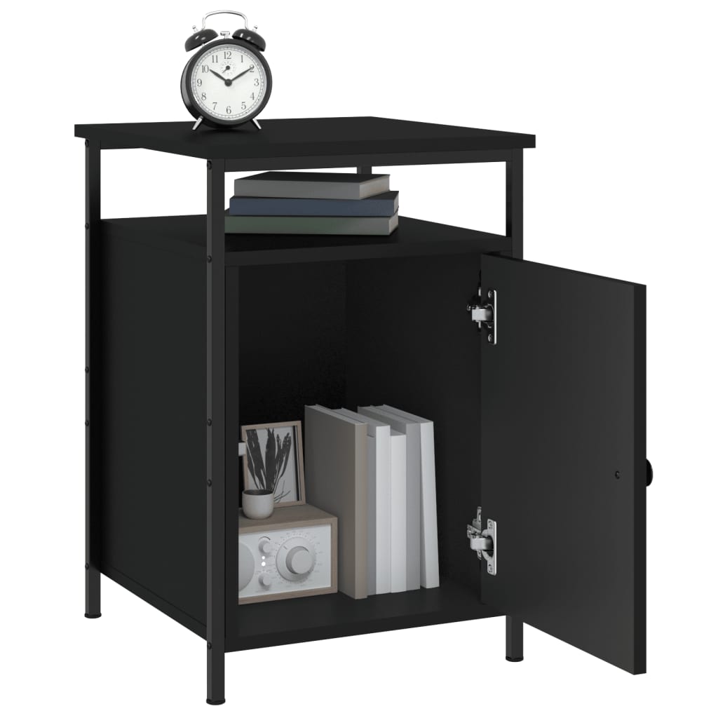 vidaXL Noptiere, 2 buc., negru, 40x42x60 cm, lemn prelucrat vidaXL Noptiere, 2 buc., negru, 40x42x60 cm, lemn prelucrat