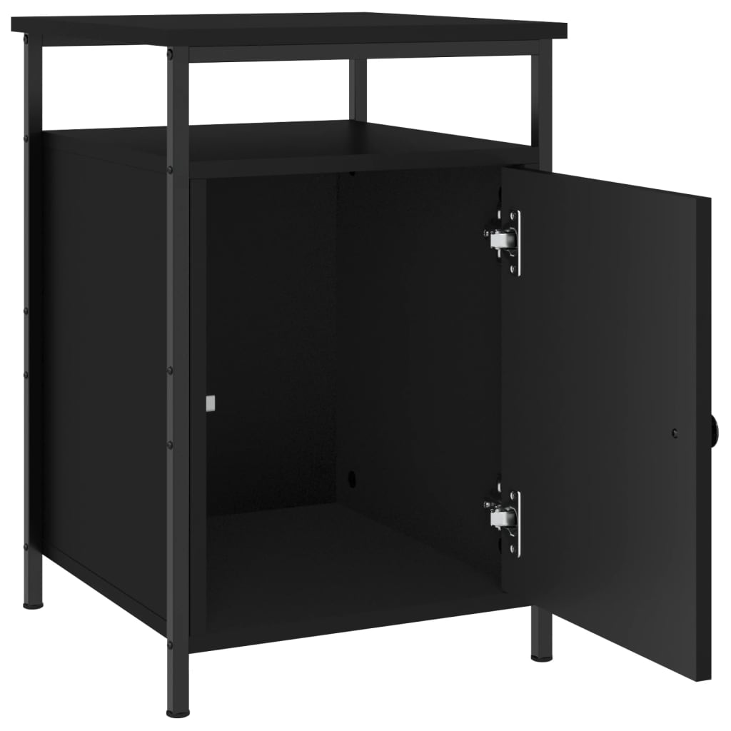 vidaXL Noptiere, 2 buc., negru, 40x42x60 cm, lemn prelucrat vidaXL Noptiere, 2 buc., negru, 40x42x60 cm, lemn prelucrat