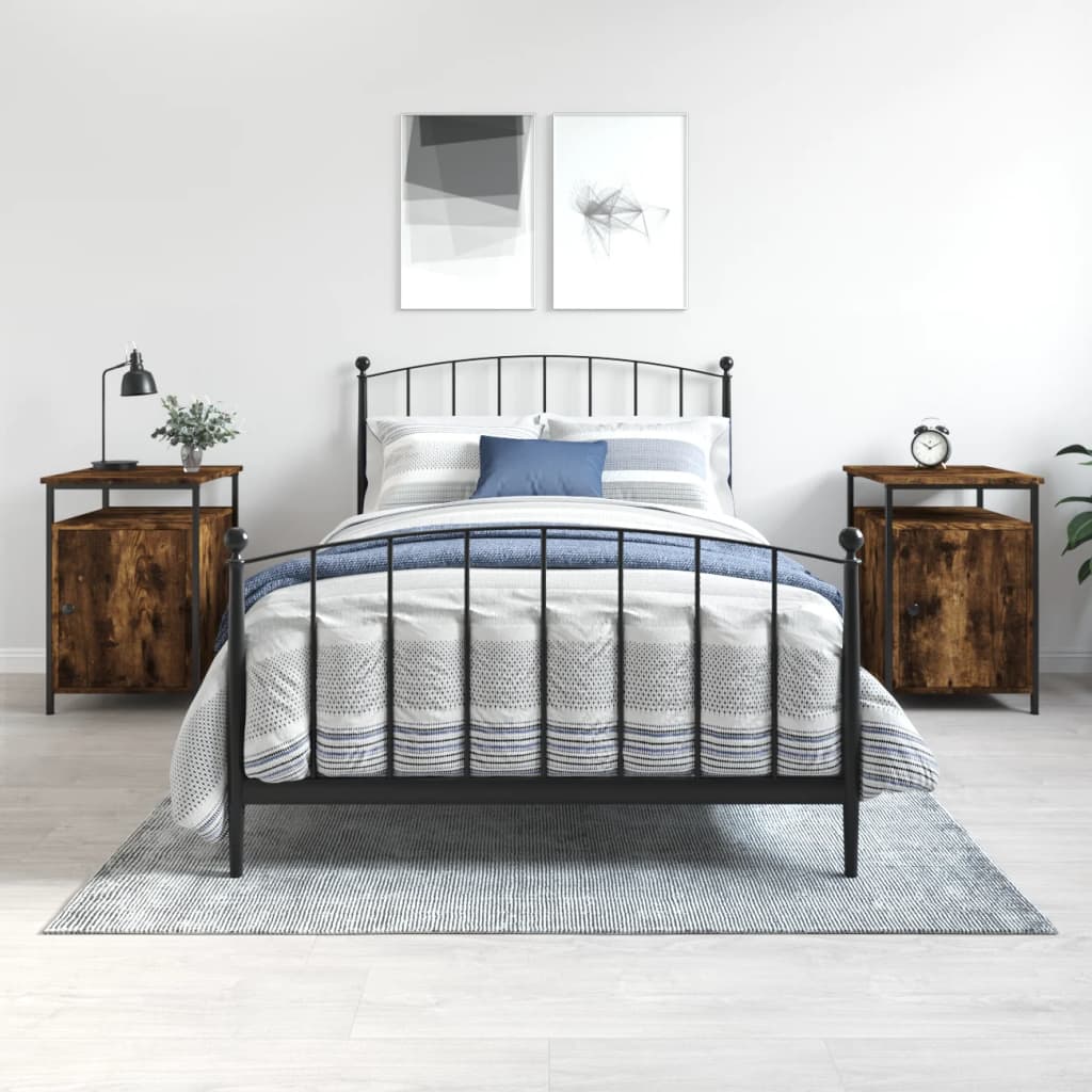 vidaXL Noptiere, 2 buc., stejar fumuriu, 40x42x60 cm, lemn prelucrat