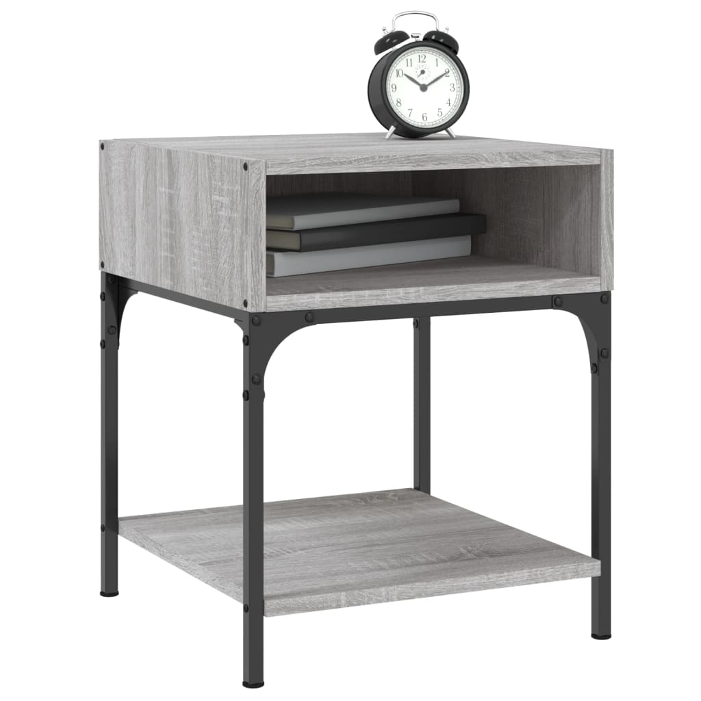 vidaXL Noptiere, 2 buc., gri sonoma, 40x41x50 cm, lemn compozit vidaXL Noptiere, 2 buc., gri sonoma, 40x41x50 cm, lemn compozit