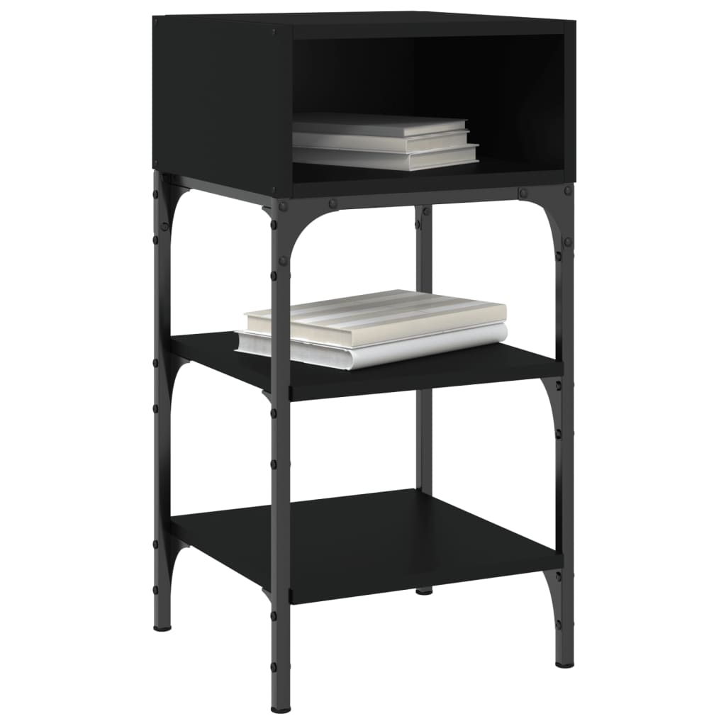 vidaXL Noptiere, 2 buc., negru, 35x34,5x70 cm, lemn compozit vidaXL Noptiere, 2 buc., negru, 35x34,5x70 cm, lemn compozit