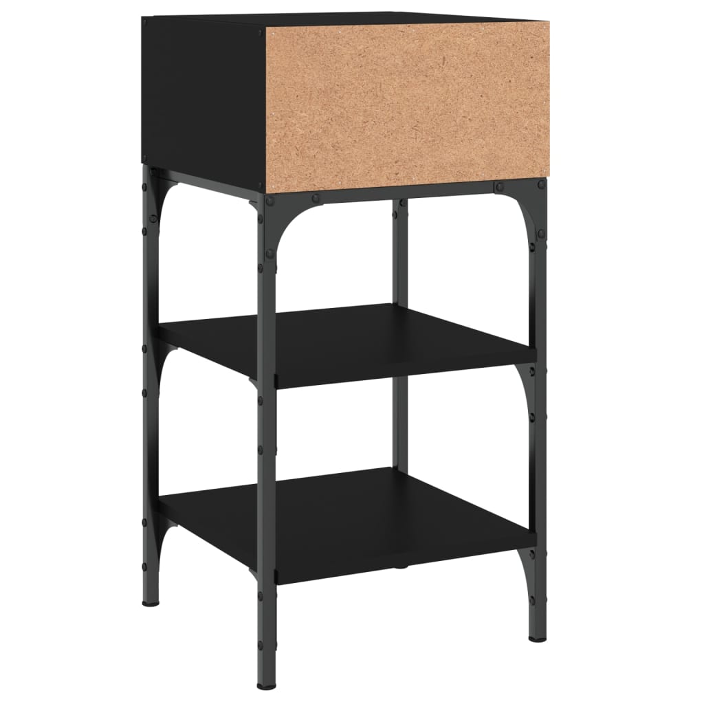 vidaXL Noptiere, 2 buc., negru, 35x34,5x70 cm, lemn compozit vidaXL Noptiere, 2 buc., negru, 35x34,5x70 cm, lemn compozit