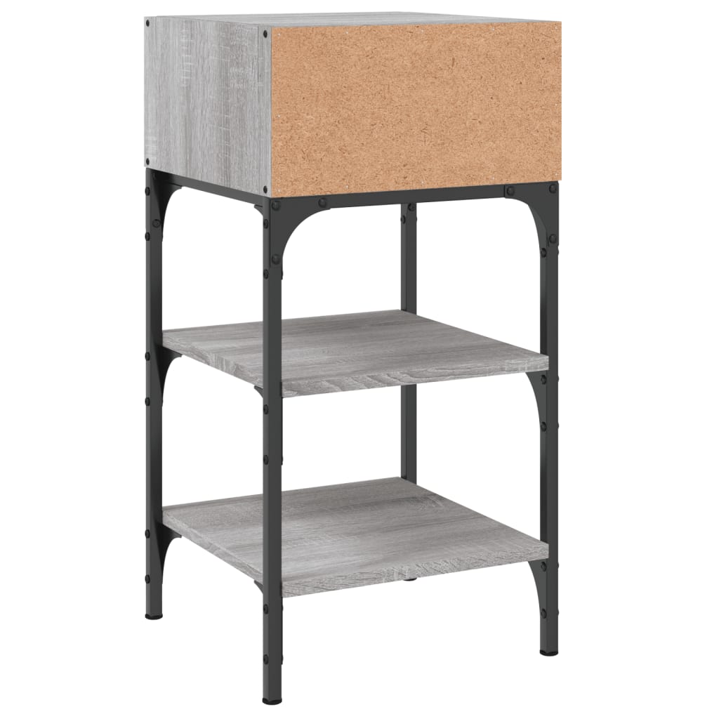 vidaXL Noptiere, 2 buc., gri sonoma, 35x34,5x70 cm, lemn compozit