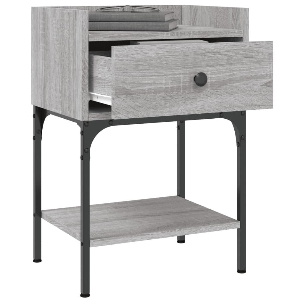 vidaXL Noptiere, 2 buc., gri sonoma, 40,5x31x60 cm, lemn compozit vidaXL Noptiere, 2 buc., gri sonoma, 40,5x31x60 cm, lemn compozit