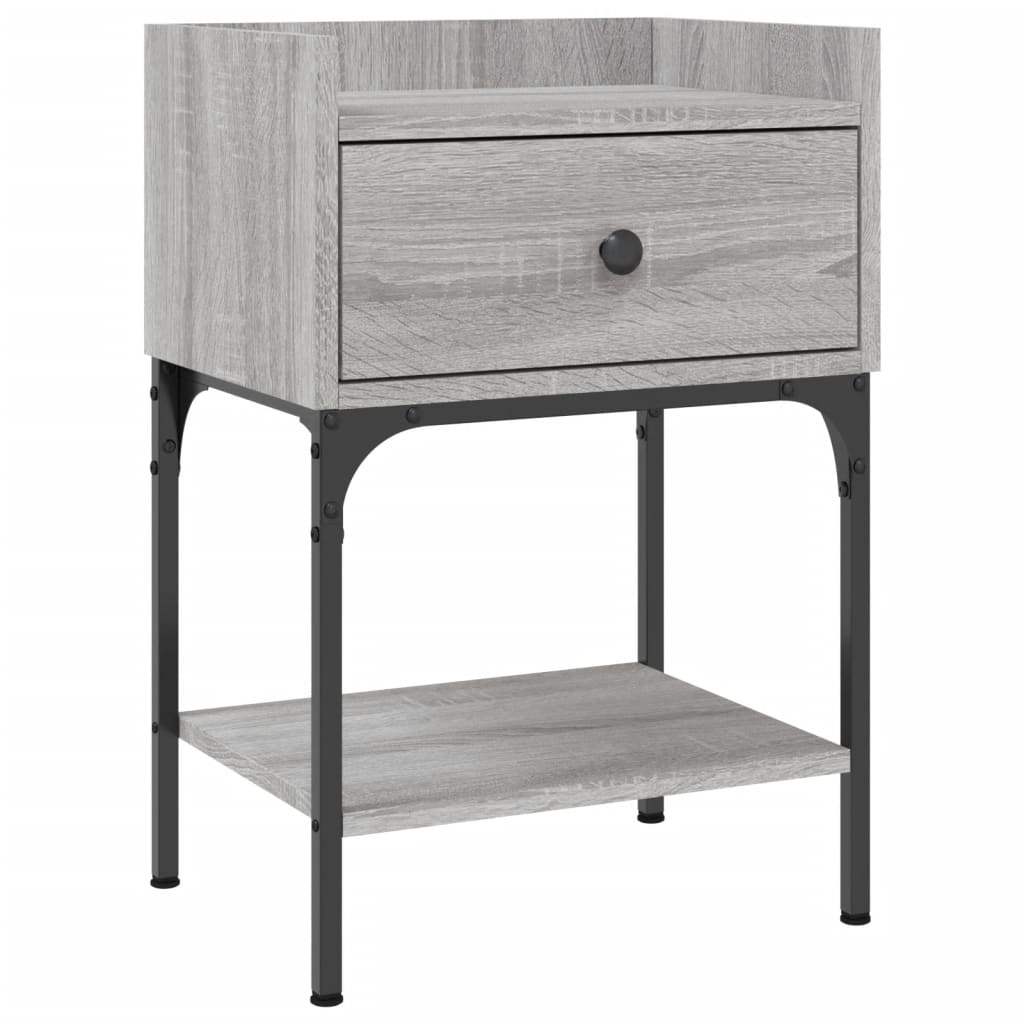 vidaXL Noptiere, 2 buc., gri sonoma, 40,5x31x60 cm, lemn compozit vidaXL Noptiere, 2 buc., gri sonoma, 40,5x31x60 cm, lemn compozit