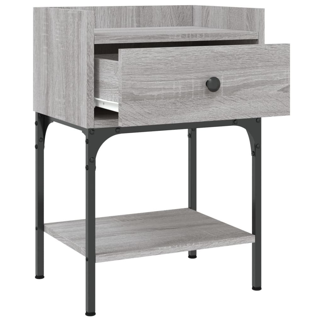 vidaXL Noptiere, 2 buc., gri sonoma, 40,5x31x60 cm, lemn compozit vidaXL Noptiere, 2 buc., gri sonoma, 40,5x31x60 cm, lemn compozit