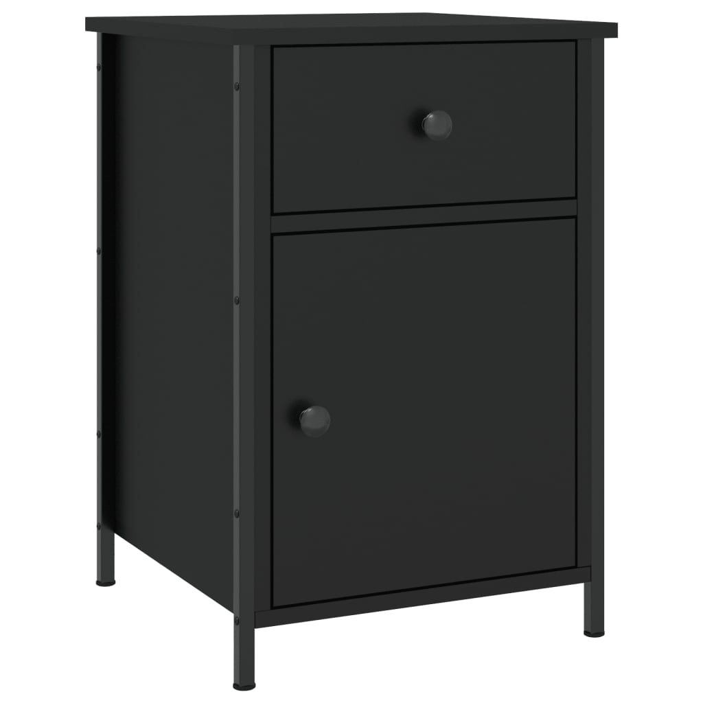 vidaXL Noptiere, 2 buc., negru, 40x42x60 cm, lemn prelucrat vidaXL Noptiere, 2 buc., negru, 40x42x60 cm, lemn prelucrat