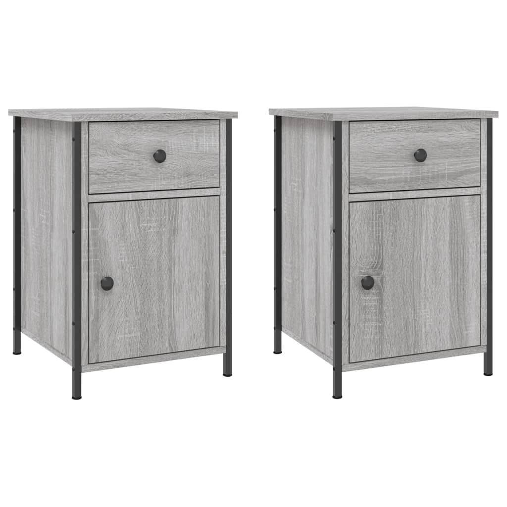 vidaXL Noptiere, 2 buc., gri sonoma, 40x42x60 cm, lemn prelucrat vidaXL Noptiere, 2 buc., gri sonoma, 40x42x60 cm, lemn prelucrat