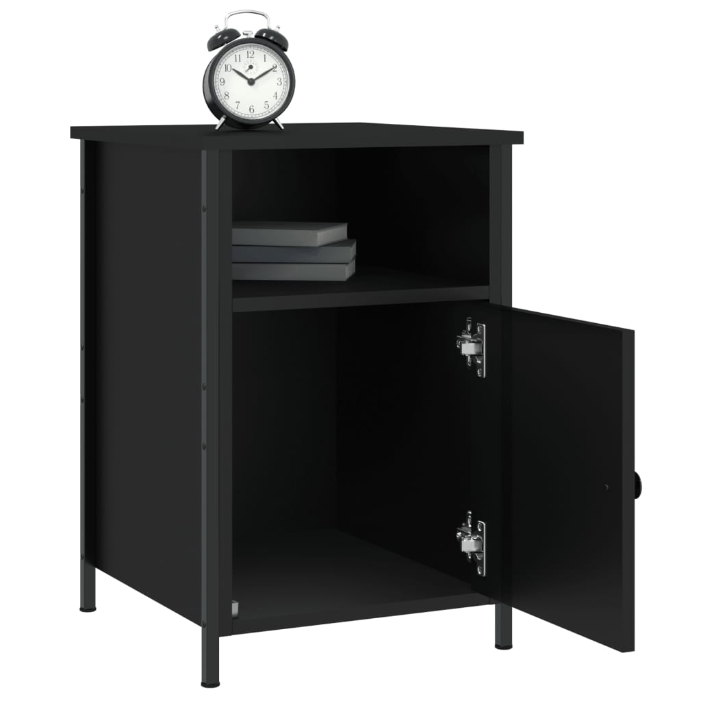 vidaXL Noptiere, 2 buc., negru, 40x42x60 cm, lemn prelucrat vidaXL Noptiere, 2 buc., negru, 40x42x60 cm, lemn prelucrat