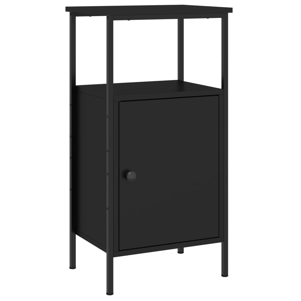 vidaXL Noptiere, 2 buc., negru, 41x31x80 cm, lemn prelucrat