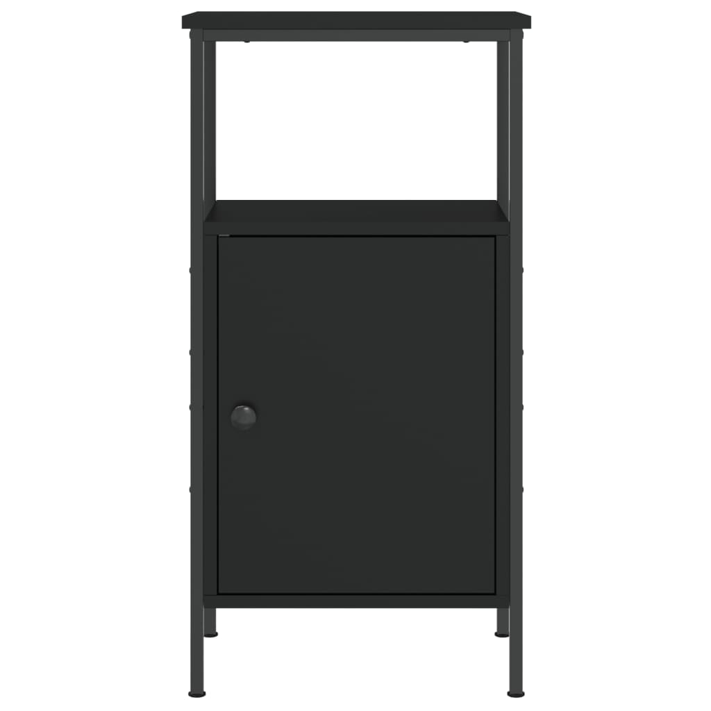 vidaXL Noptiere, 2 buc., negru, 41x31x80 cm, lemn prelucrat