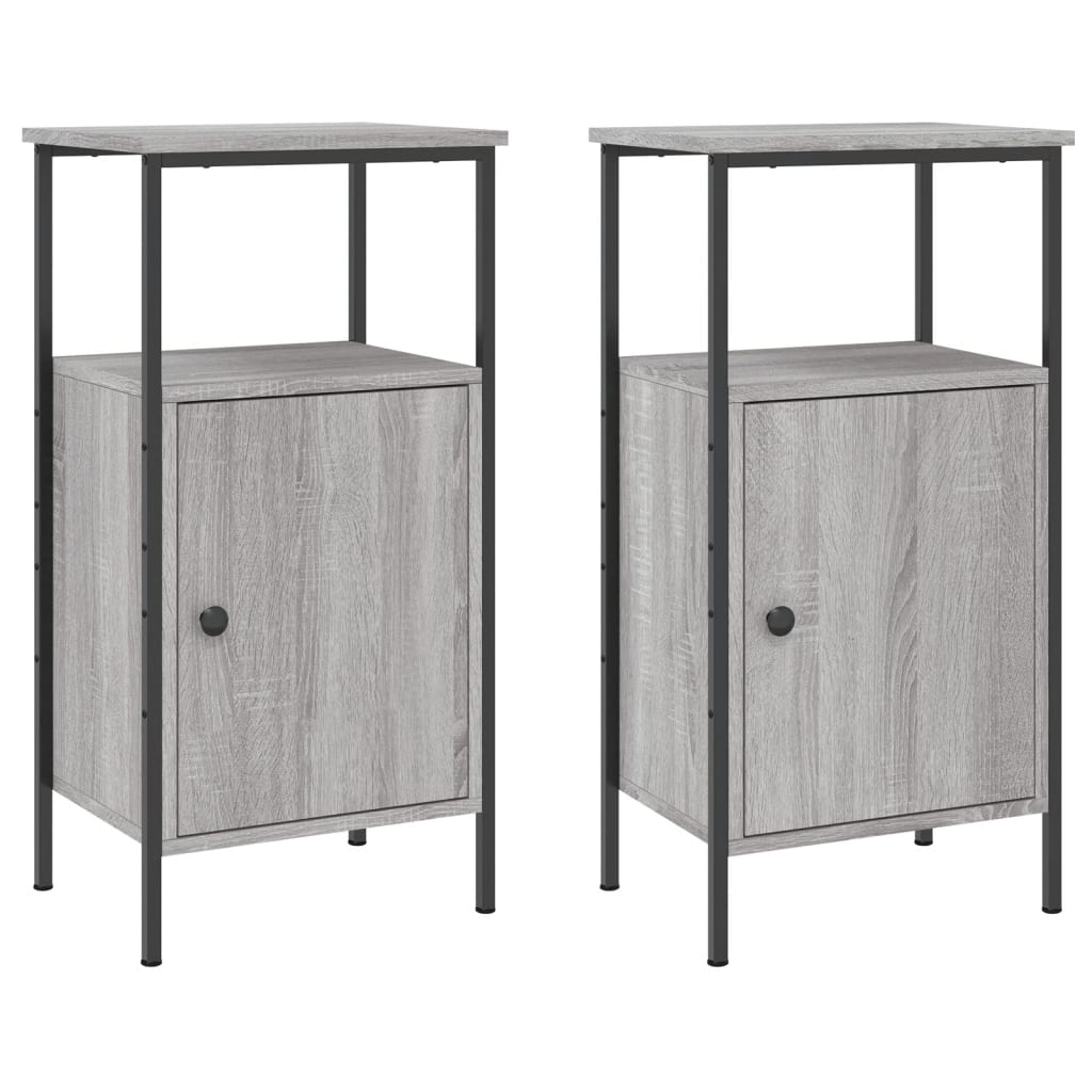 vidaXL Noptiere, 2 buc., gri sonoma, 41x31x80 cm, lemn compozit vidaXL Noptiere, 2 buc., gri sonoma, 41x31x80 cm, lemn compozit