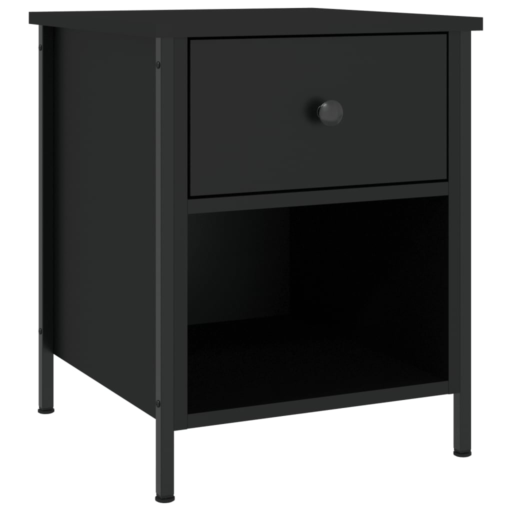 vidaXL Noptiere, 2 buc., negru, 40x42x50 cm, lemn compozit