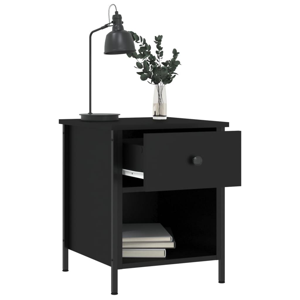 vidaXL Noptiere, 2 buc., negru, 40x42x50 cm, lemn compozit