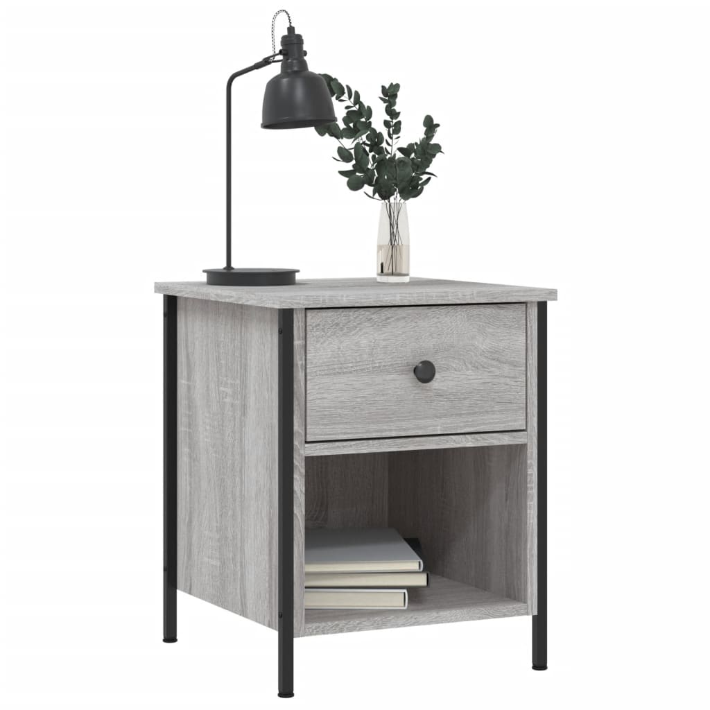 vidaXL Noptiere, 2 buc., gri sonoma, 40x42x50 cm, lemn compozit vidaXL Noptiere, 2 buc., gri sonoma, 40x42x50 cm, lemn compozit