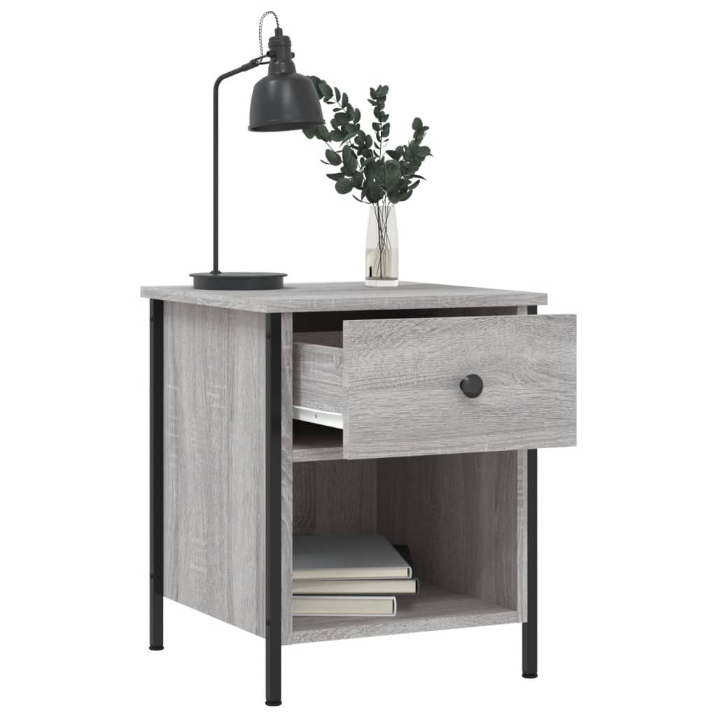 vidaXL Noptiere, 2 buc., gri sonoma, 40x42x50 cm, lemn compozit vidaXL Noptiere, 2 buc., gri sonoma, 40x42x50 cm, lemn compozit