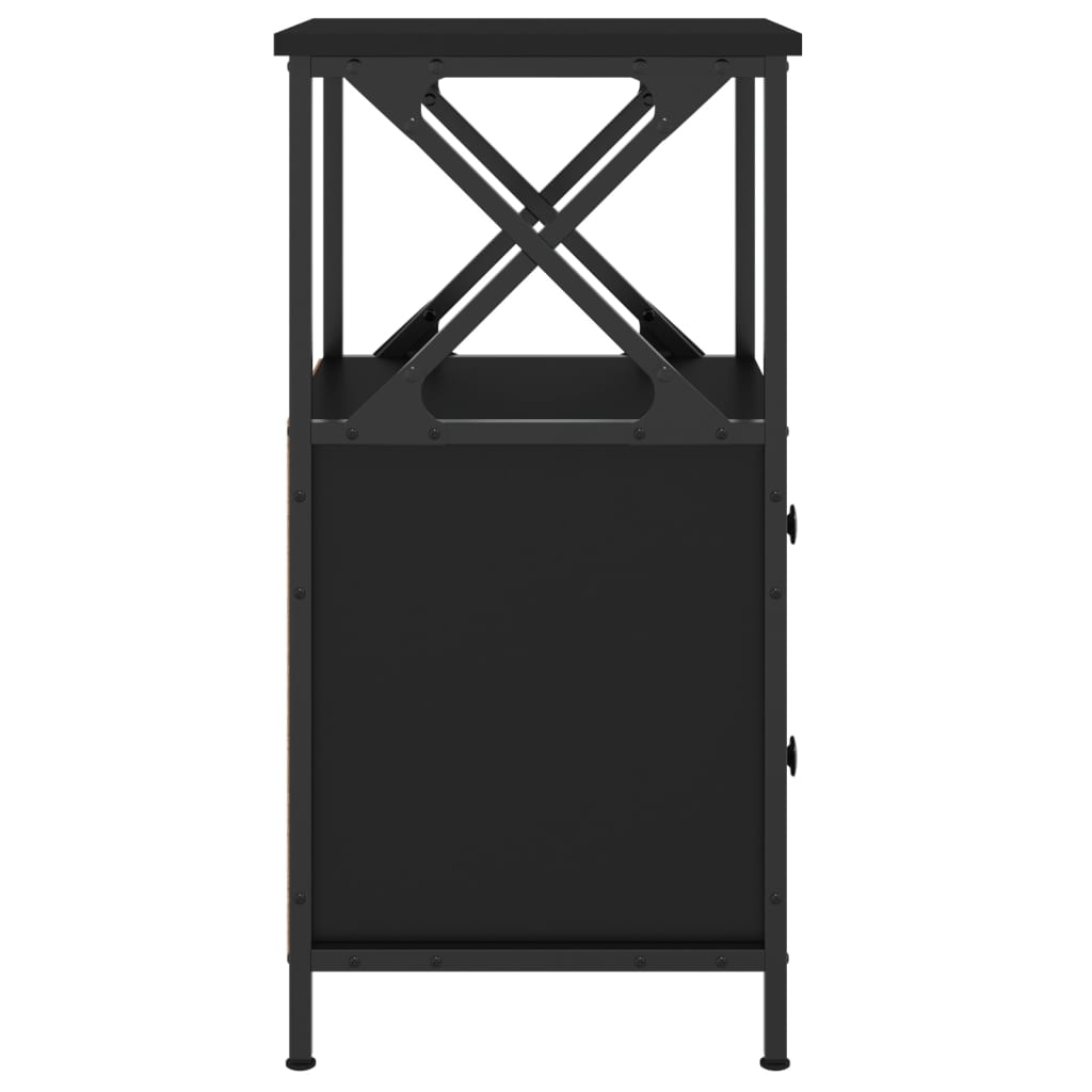 vidaXL Noptieră, negru, 34x35,5x70 cm, lemn compozit vidaXL Noptieră, negru, 34x35,5x70 cm, lemn compozit