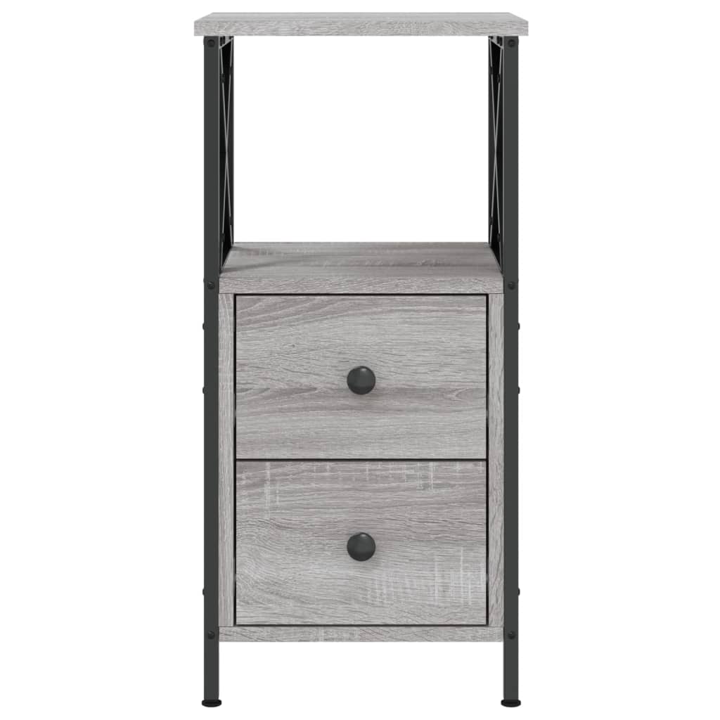 vidaXL Noptiere, 2 buc., gri sonoma, 34x35,5x70 cm, lemn compozit vidaXL Noptiere, 2 buc., gri sonoma, 34x35,5x70 cm, lemn compozit