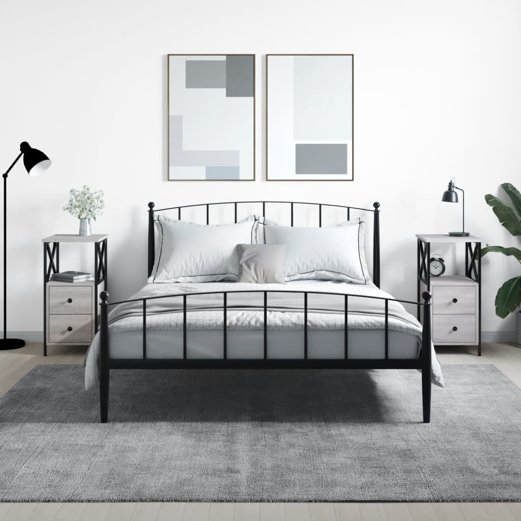 vidaXL Noptiere, 2 buc., gri sonoma, 34x35,5x70 cm, lemn compozit vidaXL Noptiere, 2 buc., gri sonoma, 34x35,5x70 cm, lemn compozit