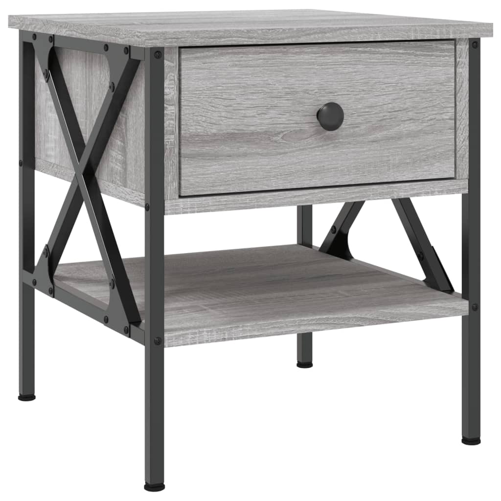 vidaXL Noptiere, 2 buc., gri sonoma, 40x42x45 cm, lemn compozit vidaXL Noptiere, 2 buc., gri sonoma, 40x42x45 cm, lemn compozit