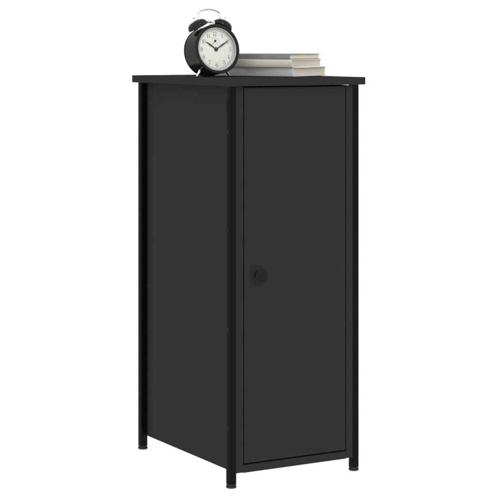 vidaXL Noptiere, 2 buc., negru, 32x42x80 cm, lemn compozit vidaXL Noptiere, 2 buc., negru, 32x42x80 cm, lemn compozit