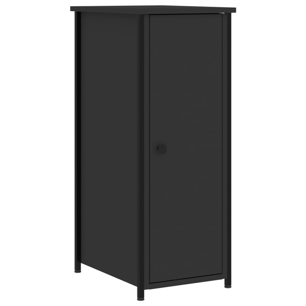 vidaXL Noptiere, 2 buc., negru, 32x42x80 cm, lemn compozit vidaXL Noptiere, 2 buc., negru, 32x42x80 cm, lemn compozit