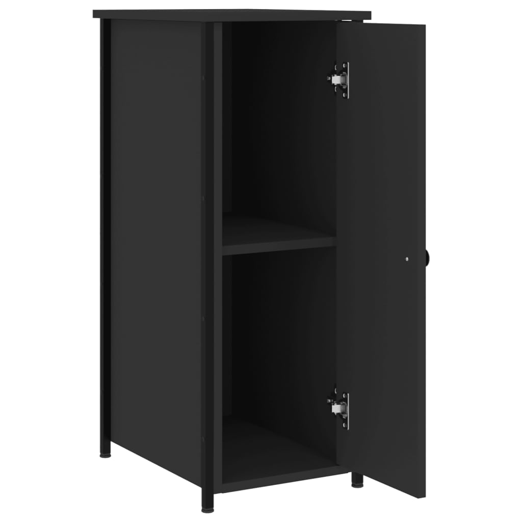 vidaXL Noptiere, 2 buc., negru, 32x42x80 cm, lemn compozit vidaXL Noptiere, 2 buc., negru, 32x42x80 cm, lemn compozit