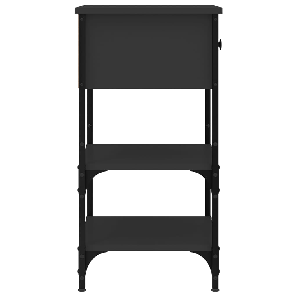 vidaXL Noptieră, negru, 34x36x70 cm, lemn compozit vidaXL Noptieră, negru, 34x36x70 cm, lemn compozit