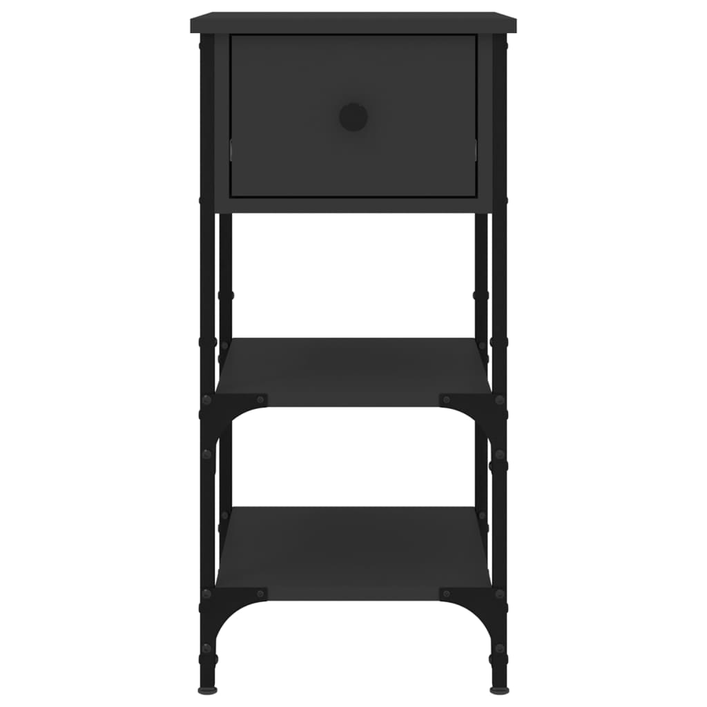 vidaXL Noptiere, 2 buc., negru, 34x36x70 cm, lemn compozit vidaXL Noptiere, 2 buc., negru, 34x36x70 cm, lemn compozit