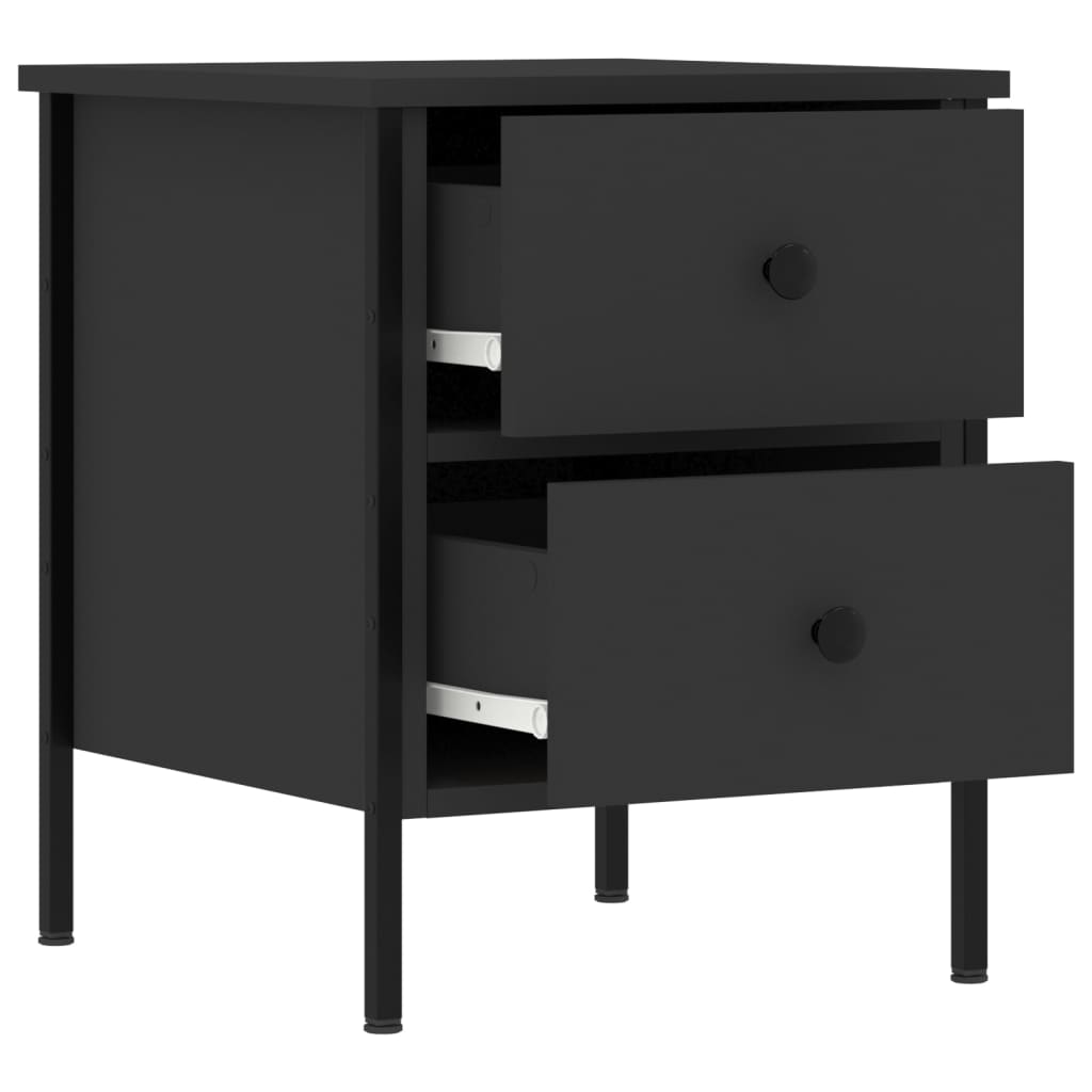 vidaXL Noptiere, 2 buc., negru, 40x42x50 cm, lemn compozit vidaXL Noptiere, 2 buc., negru, 40x42x50 cm, lemn compozit